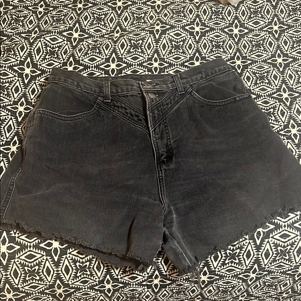 Rockies Washed Black High-Rise Jean Shorts